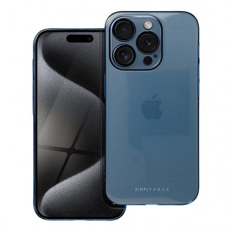 Kryt Roar Pure Simple Fit na Apple iPhone 15 Pro Tmavší modrý