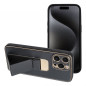 Kryt LEATHER Case Kickstand na Apple iPhone 15 Pro Max Čierny