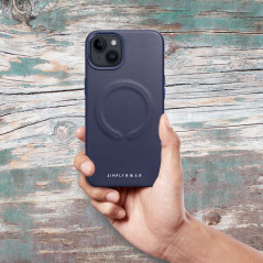 Kryt Roar Leather Mag na Apple iPhone 13 Pro Elegant  MagSAFE  Tmavší modrý