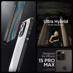 Kryt Spigen Ultra Hybrid na Apple iPhone 15 Pro Max Krištáľovo čistý  Matná čierna
