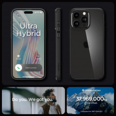 Kryt Spigen Ultra Hybrid na Apple iPhone 15 Pro Max Krištáľovo čistý  Matná čierna