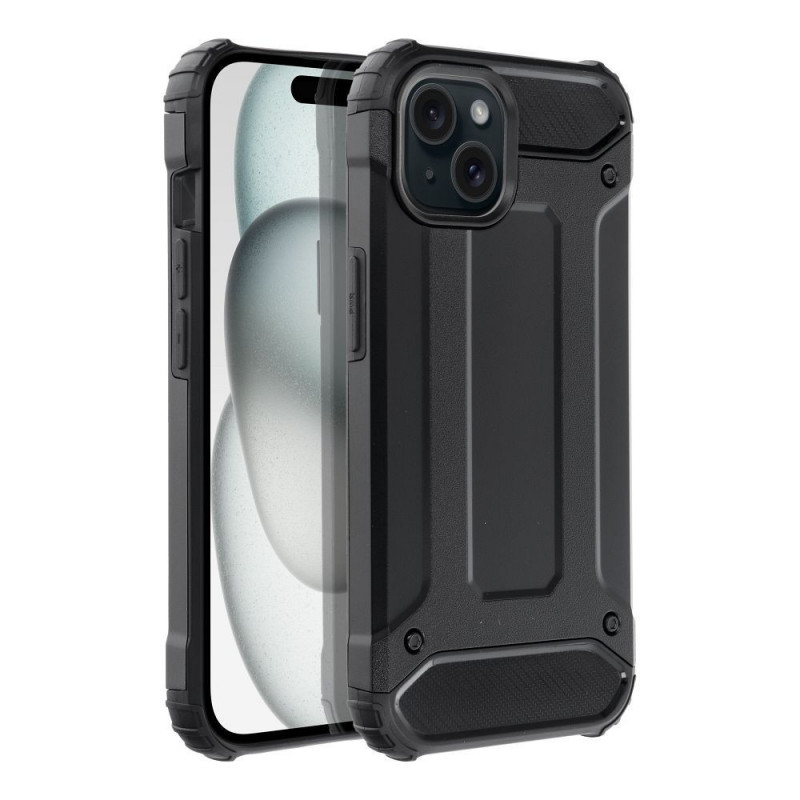 Tvrdený kryt Armor na Apple iPhone 15 Čierny