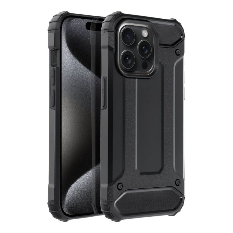 Tvrdený kryt Armor na Apple iPhone 15 Pro Čierny