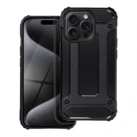 Tvrdený kryt Armor na Apple iPhone 15 Pro Čierny