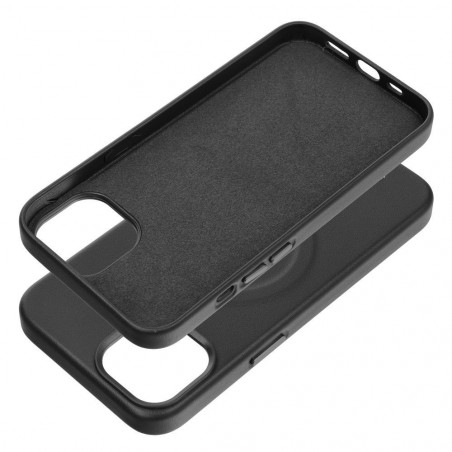 Kryt Roar Leather Mag na Apple iPhone 12 Pro Elegant MagSAFE Čierny