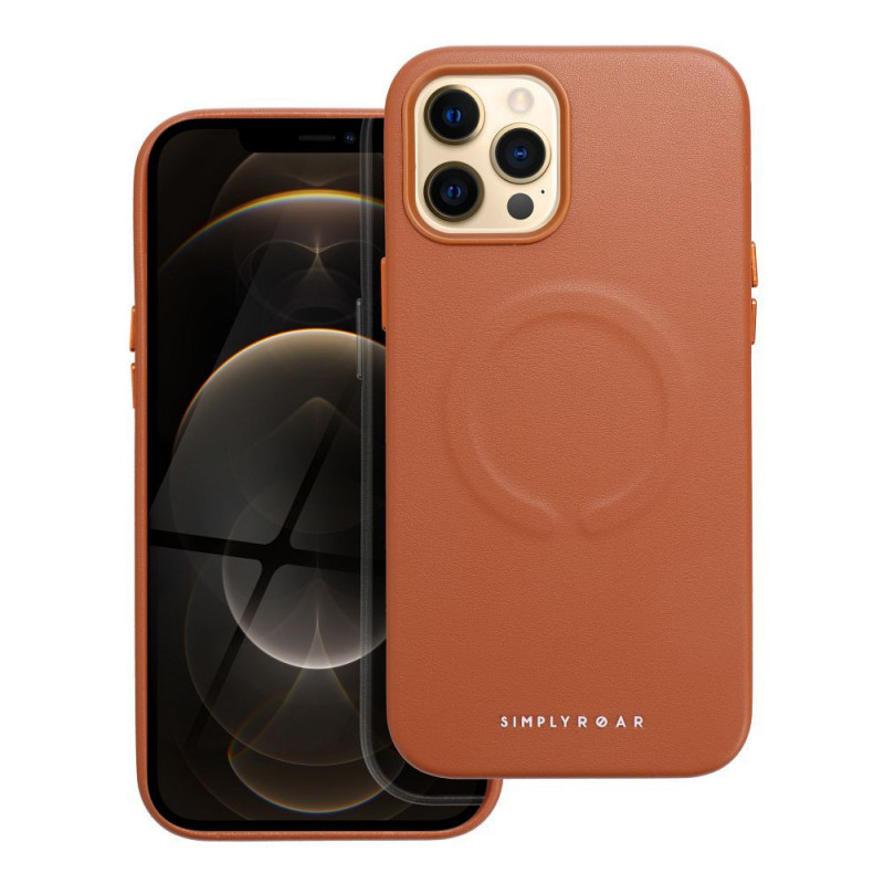 Kryt Roar Leather Mag na Apple iPhone 12 Pro Max Elegant  MagSAFE  Hnedý