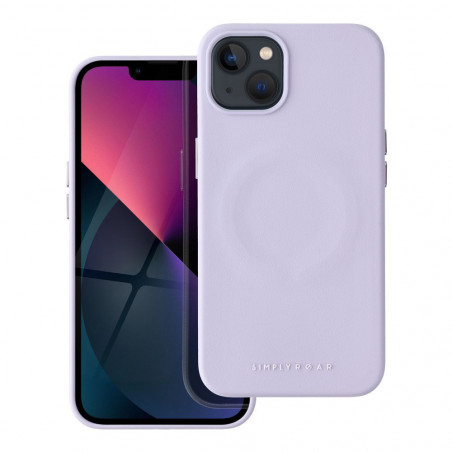 Kryt Roar Leather Mag na Apple iPhone 13 Elegant MagSAFE Fialový (Purple)