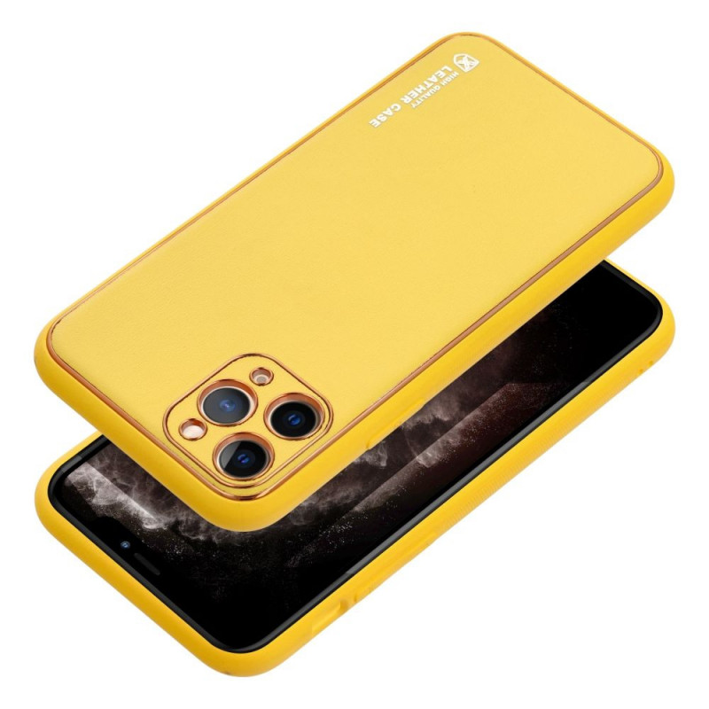 Kryt Leather na Apple iPhone 15 Žltý