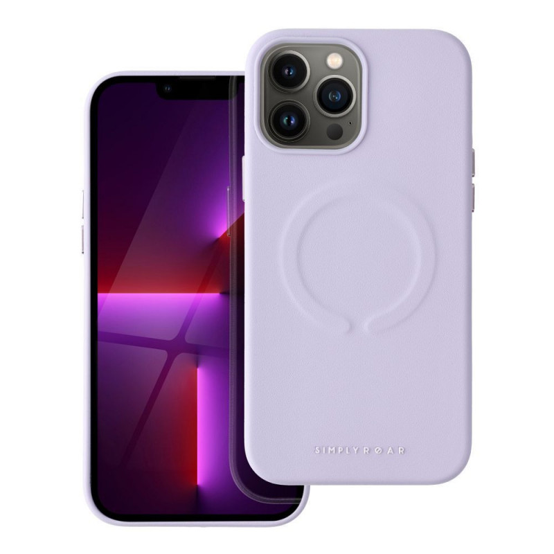 Kryt Roar Leather Mag na Apple iPhone 13 Pro Max Elegant  MagSAFE  Fialový (Purple)