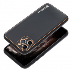 Kryt Leather na Apple iPhone 15 Plus Čierny