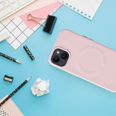 Kryt Roar Leather Mag na Apple iPhone 14 Pro Elegant  MagSAFE  Žiarivý ružový