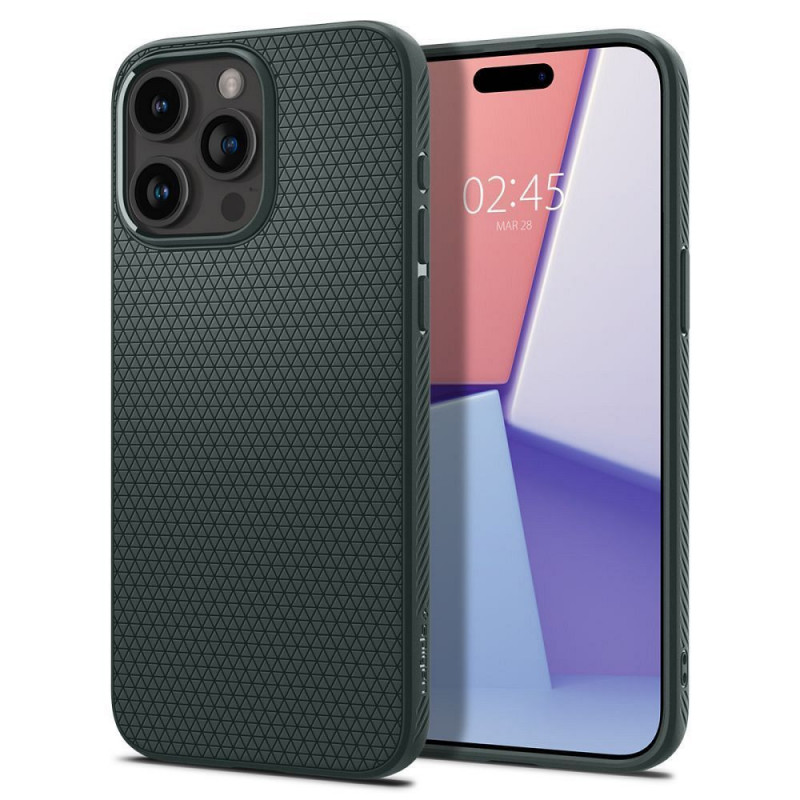 Kryt Spigen  Liquid Air na Apple iPhone 15 Pro Max Temne zelená