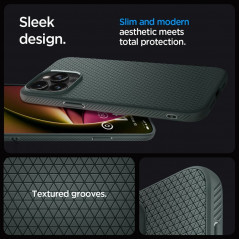 Kryt Spigen  Liquid Air na Apple iPhone 15 Pro Max Temne zelená