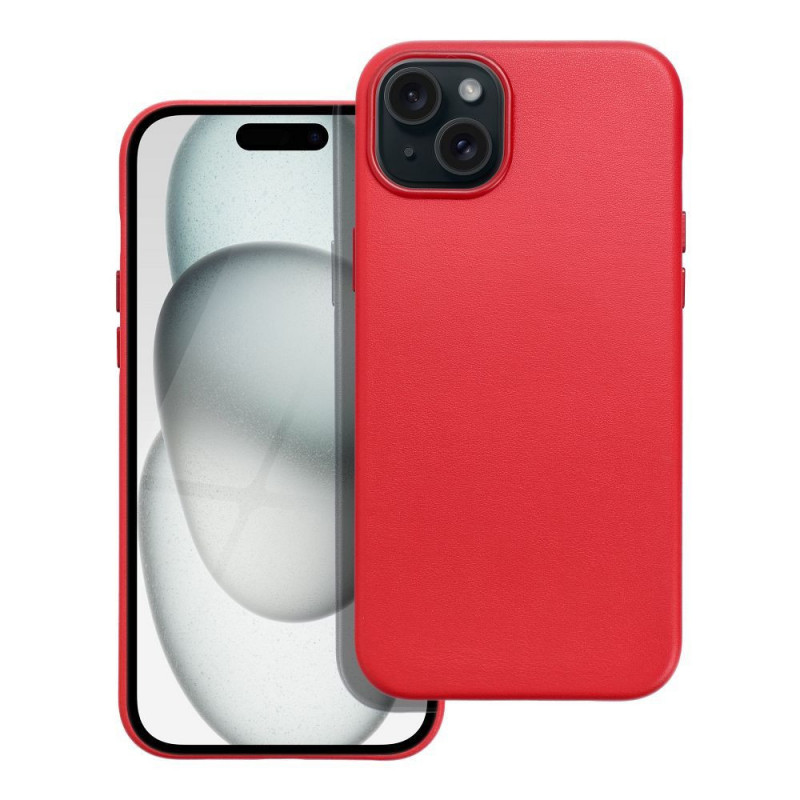 Kryt Leather Mag Cover na Apple iPhone 15 Plus Elegant  MagSAFE  Červený