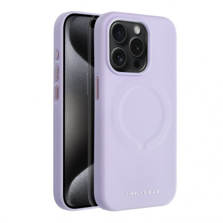 Kryt Roar Leather Mag na Apple iPhone 15 Pro Elegant MagSAFE Fialový (Purple)