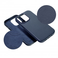 Kryt Leather Mag Cover na Apple iPhone 15 Pro Max Elegant  MagSAFE  Indigový modrý