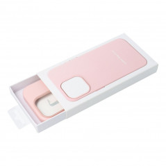 Kryt Leather Mag Cover na Apple iPhone 15 Pro Max Elegant  MagSAFE  Pieskovo ružový