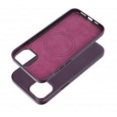 Kryt Leather Mag Cover na Apple iPhone 15 Plus Elegant  MagSAFE  Tmavo fialový (violet)