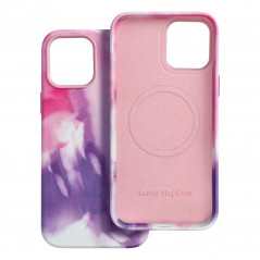 Kryt Leather Mag Cover na Apple iPhone 15 Pro Max Elegant  MagSAFE  Fialová škvrna