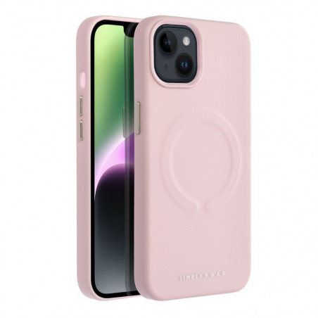 Kryt Roar Leather Mag na Apple iPhone 12 Pro Elegant MagSAFE Žiarivý ružový