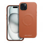 Kryt Roar Leather Mag na Apple iPhone 15 Plus Elegant  MagSAFE  Hnedý