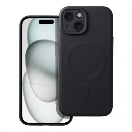 Kryt Silicone Mag Cover na Apple iPhone 15 MagSAFE Čierny