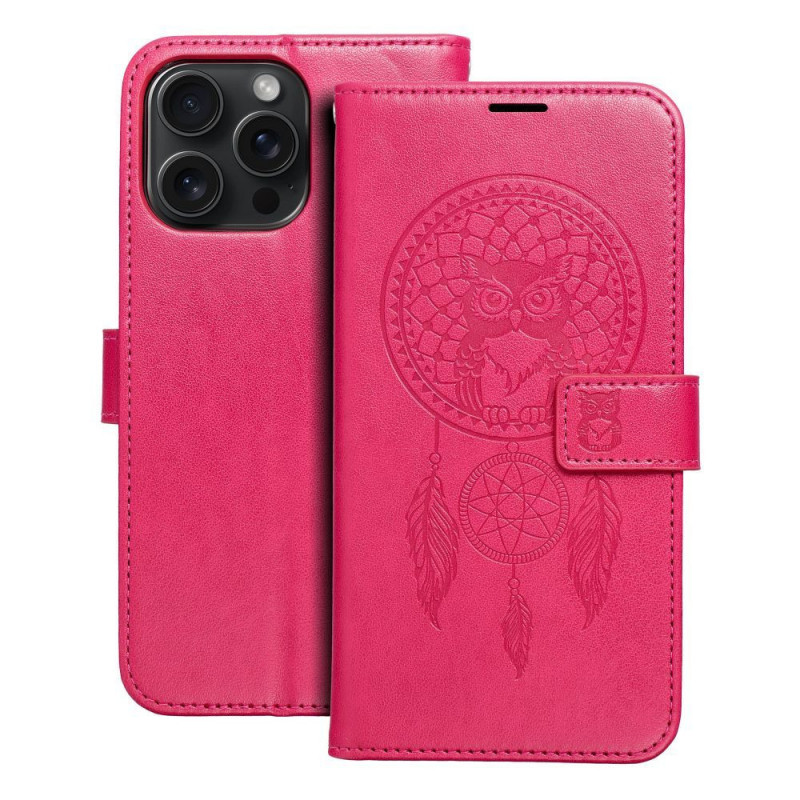 Peňaženkové puzdro MEZZO Book na Apple iPhone 15 Pro Max Lapač snov  Purpurový