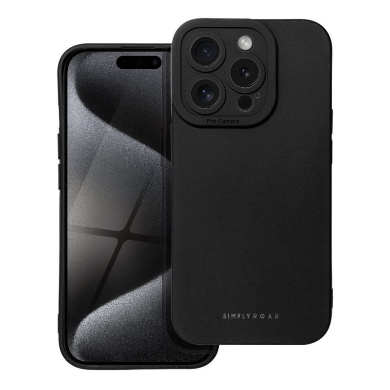 Kryt Roar Luna na Apple iPhone 15 Pro Jednofarebný, Štýlový, Estetický doplnok  Čierny