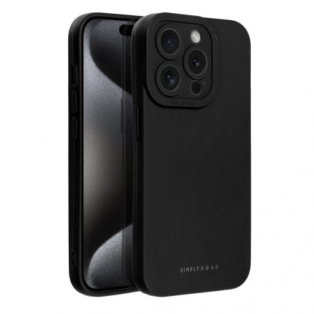 Kryt Roar Luna na Apple iPhone 15 Pro Jednofarebný, Štýlový, Estetický doplnok Čierny