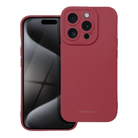 Kryt Roar Luna na Apple iPhone 15 Pro Jednofarebný, Štýlový, Estetický doplnok Červený