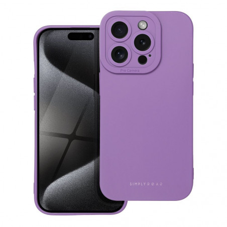 Kryt Roar Luna na Apple iPhone 15 Pro Jednofarebný, Štýlový, Estetický doplnok Fialový (Violet)