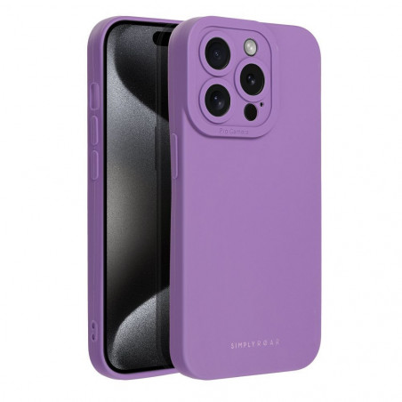 Kryt Roar Luna na Apple iPhone 15 Pro Jednofarebný, Štýlový, Estetický doplnok Fialový (Violet)