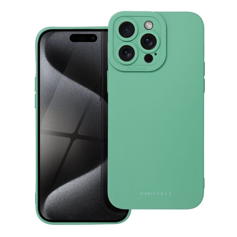 Kryt Roar Luna na Apple iPhone 15 Pro Max Jednofarebný, Štýlový, Estetický doplnok  Zelený
