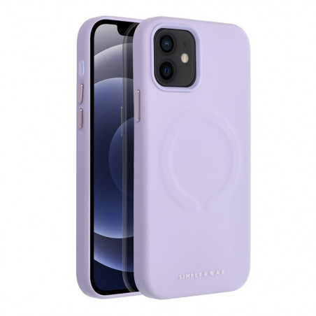 Kryt Roar Leather Mag na Apple iPhone 12 Elegant  MagSAFE  Fialový (Purple)