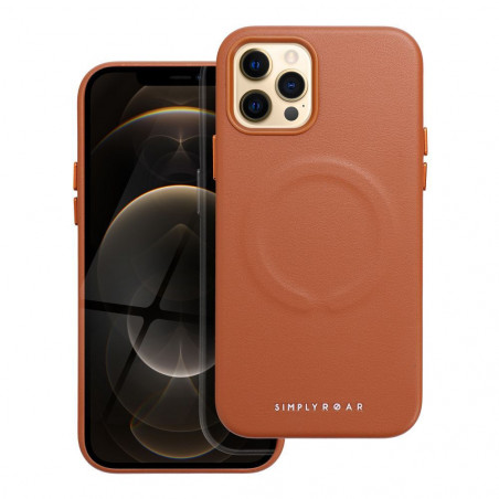 Kryt Roar Leather Mag na Apple iPhone 12 Pro Elegant  MagSAFE  Hnedý