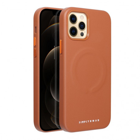 Kryt Roar Leather Mag na Apple iPhone 12 Pro Elegant  MagSAFE  Hnedý
