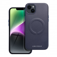 Kryt Roar Leather Mag na Apple iPhone 14 Plus Elegant MagSAFE Tmavší modrý