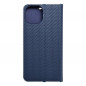 Peňaženkové puzdro LUNA Book Carbon na Apple iPhone 15 Uhlíkové vlákno, Elegant  Modrý