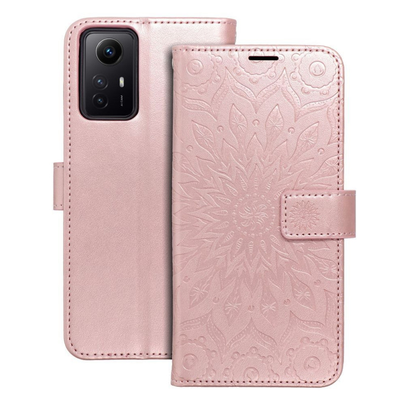 Peňaženkové puzdro MEZZO Book na XIAOMI Redmi Note 12s Mandala  Ružovo-zlatý