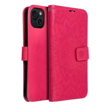 Peňaženkové puzdro MEZZO Book na Apple iPhone 15 Plus Mandala  Purpurový