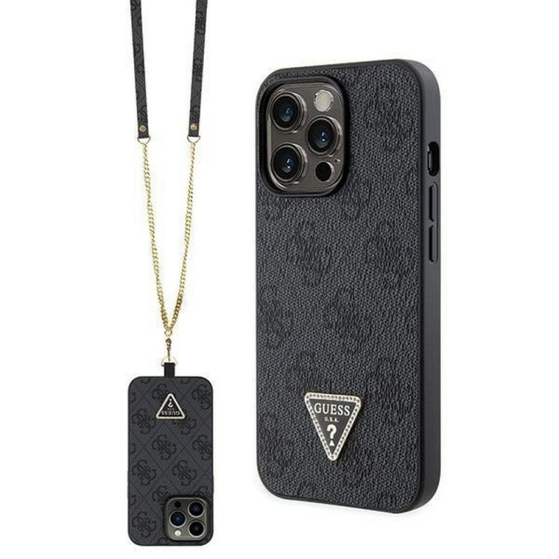 Kryt Guess Metal Logo Starss Crossbody na Apple iPhone 13 Pro Elegant  Čierny