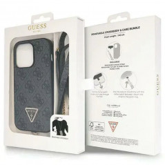 Kryt Guess Metal Logo Starss Crossbody na Apple iPhone 14 Pro Max Elegant  Čierny