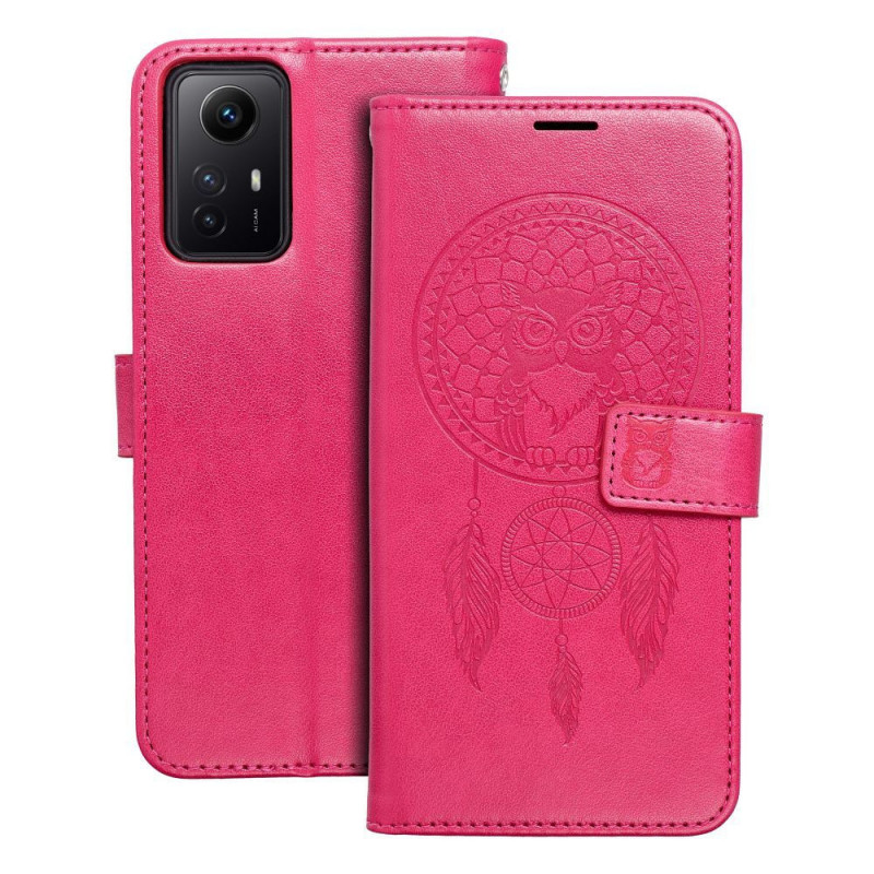 Peňaženkové puzdro MEZZO Book na XIAOMI Redmi Note 12s Lapač snov  Purpurový