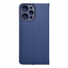 Peňaženkové puzdro LUNA Book Carbon na XIAOMI Redmi 12 Uhlíkové vlákno, Elegant Modrý