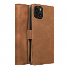 Peňaženkové puzdro TENDER Book na Apple iPhone 15 Plus Hnedý