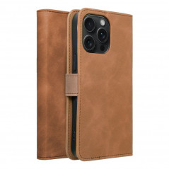 Peňaženkové puzdro TENDER Book na Apple iPhone 15 Pro Max Hnedý