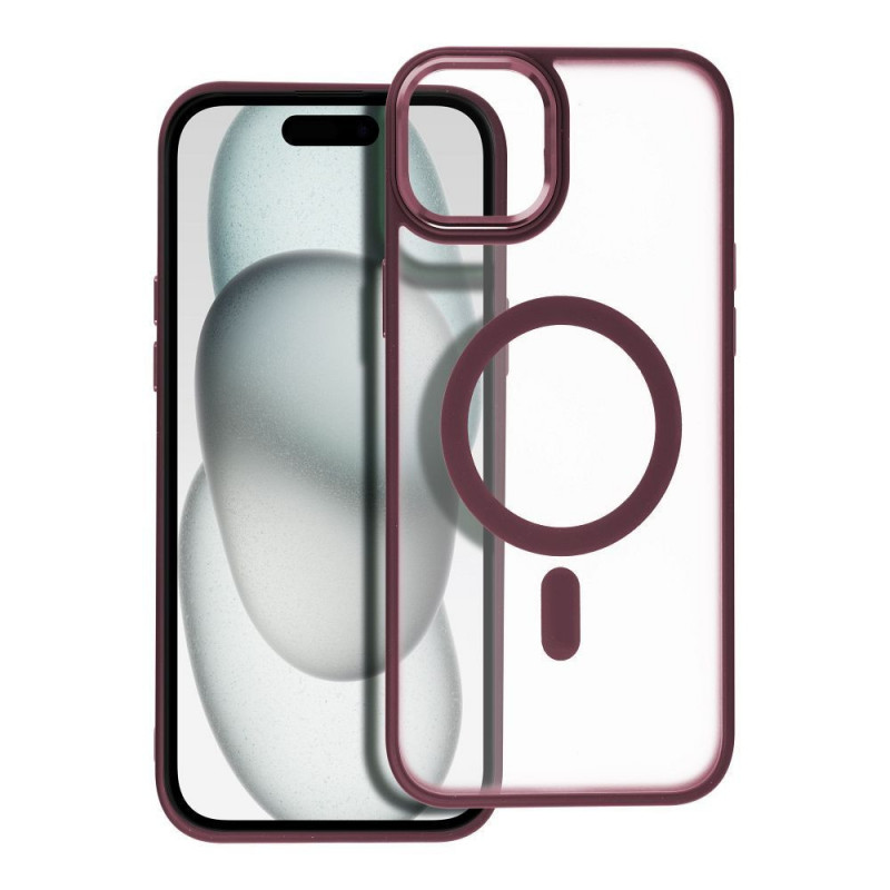 Kryt Matte Mag Cove na Apple iPhone 15 Plus MagSAFE  Slivkovo červený