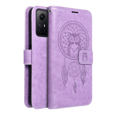 Peňaženkové puzdro MEZZO Book na XIAOMI Redmi Note 12s Lapač snov Fialový (Purple)