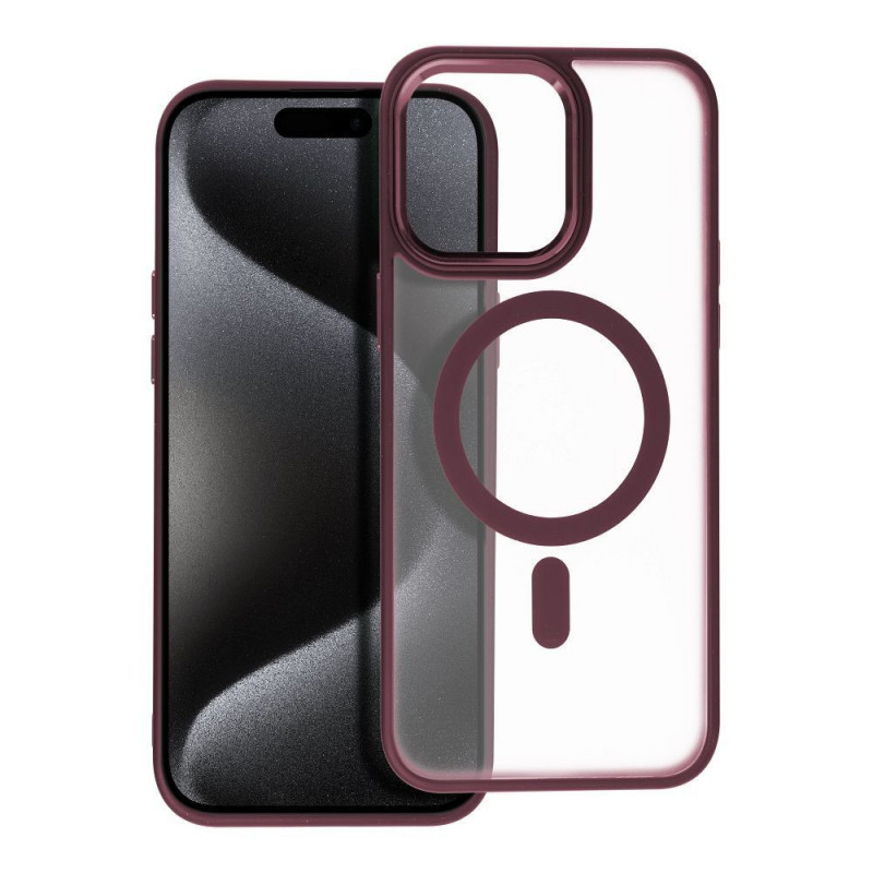 Kryt Matte Mag Cove na Apple iPhone 15 Pro Max MagSAFE  Slivkovo červený