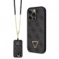 Kryt Guess Metal Logo Starss Crossbody na Apple iPhone 14 Pro Elegant  Čierny